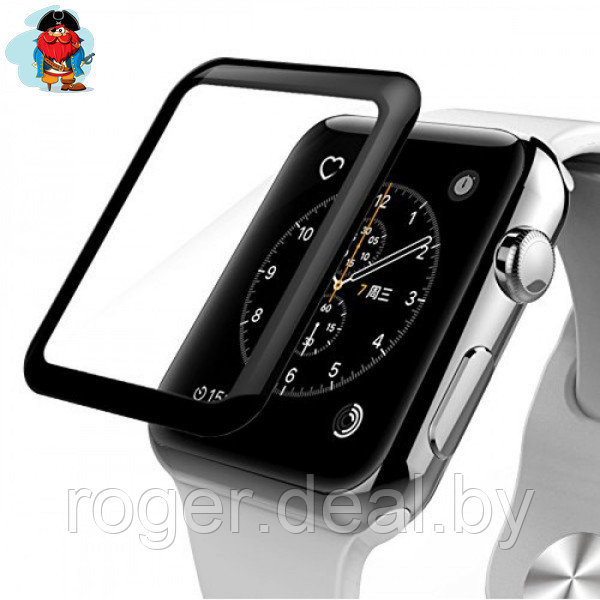 Защитное стекло для Apple Watch Series 4 40мм 3D, цвет: черный - фото 1 - id-p92973260
