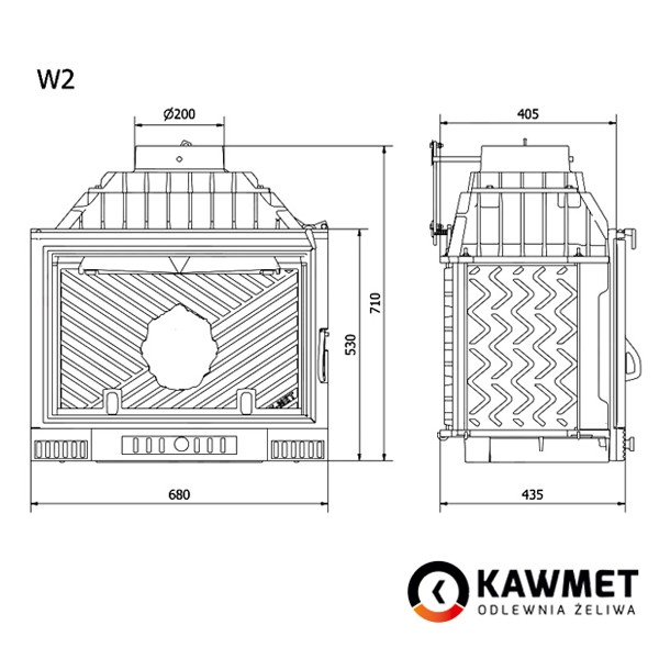 Каминная топка Kaw-Met W2 14.4 кВт - фото 4 - id-p95004509
