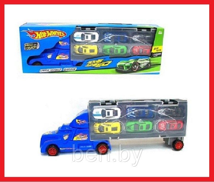 SC95 Автовоз, фура, Грузовик "HotWheels" с машинками - фото 1 - id-p111519118