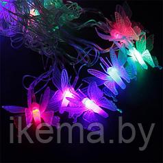 Гирлянда электрическая "Бабочки" (светодиод разноцветный) 25 лампочек, 5 м. (Артикул:CL-10)