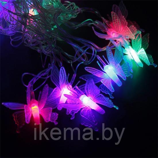 Гирлянда электрическая "Бабочки" (светодиод разноцветный) 25 лампочек, 5 м. (Артикул:CL-10) - фото 1 - id-p111519057
