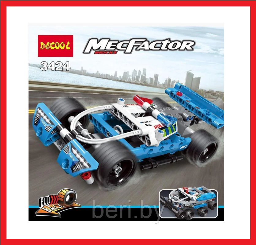 3424 Конструктор Decool "Полицейская погоня", 160 деталей, аналог Lego Technik 42091