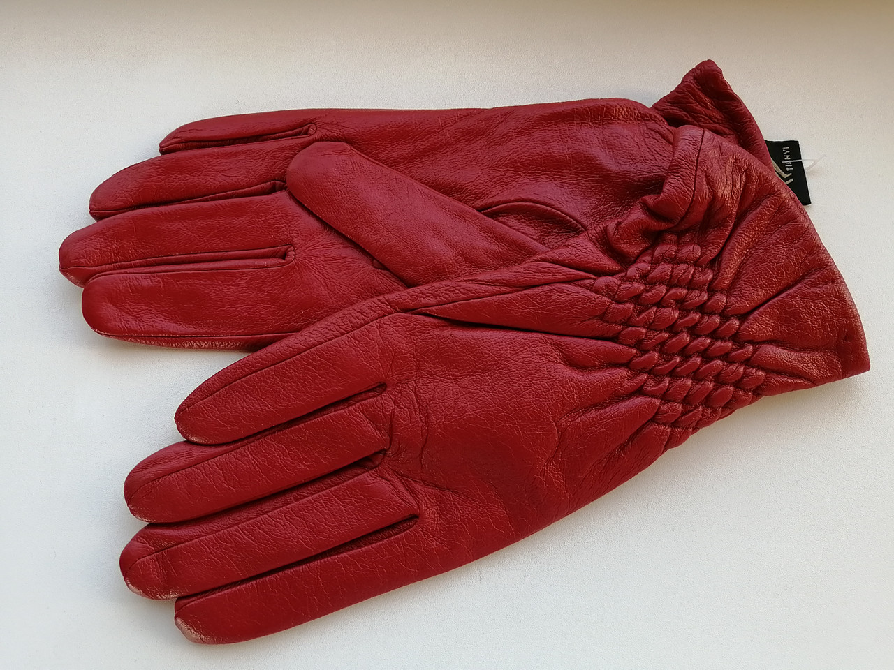 Перчатки женские кожаные, красные - фото 1 - id-p111565404