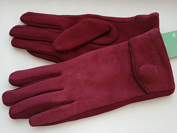 Перчатки женские ,  бордового цвета
