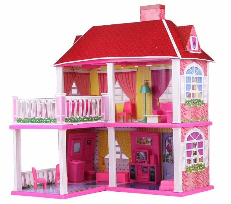 Детский домик для кукол барби игрушечный MY LOWELY VILLA арт. 6980 ,четыре комнаты с террасой - фото 5 - id-p69491058