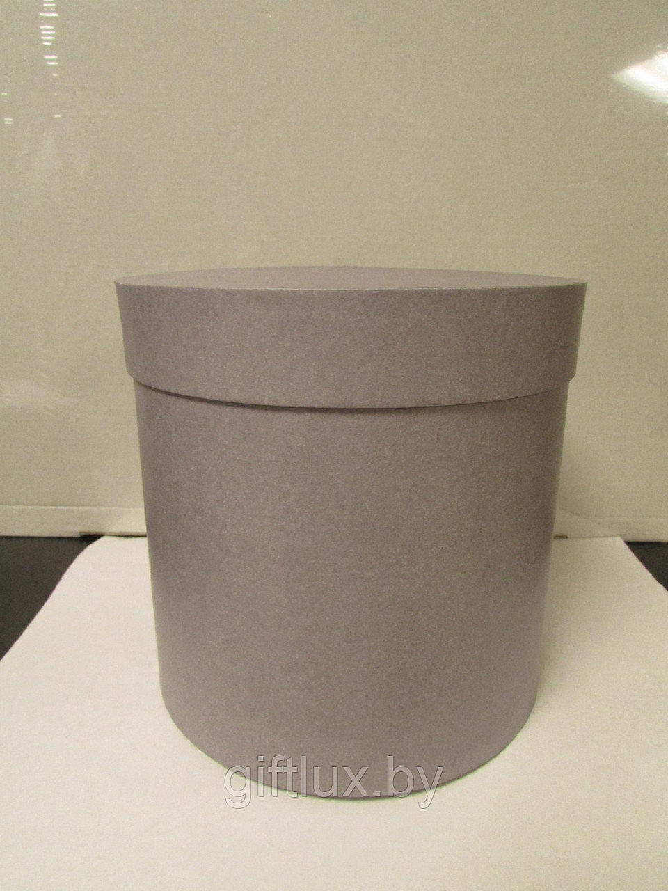 Коробка подарочная круглая "Однотон",15*15 см графит
