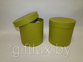Коробка подарочная круглая "Однотон",15*15 см зеленый