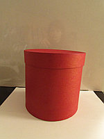 Коробка подарочная круглая "Однотон",15*15 см красный