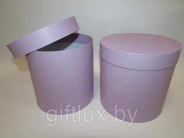 Коробка подарочная круглая "Однотон",15*15 см лаванда, фото 2