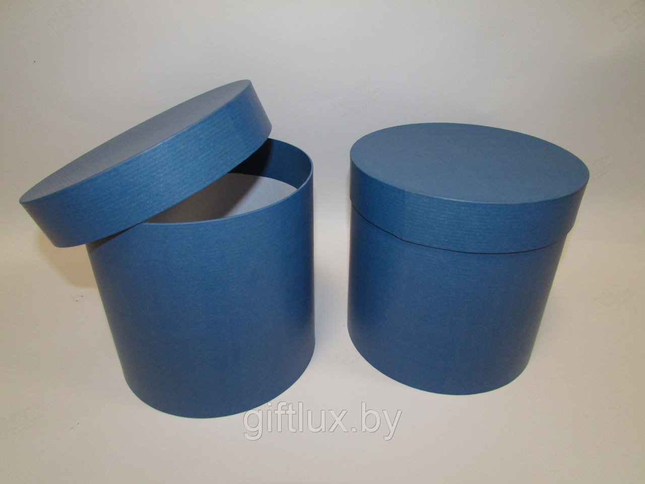 Коробка подарочная круглая "Однотон",15*15 см синий