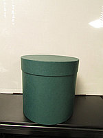 Коробка подарочная круглая "Однотон",15*15 см (Imitlin) темно-зеленый