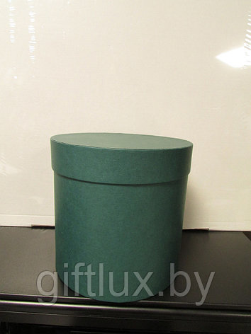 Коробка подарочная круглая "Однотон",15*15 см (Imitlin) темно-зеленый, фото 2