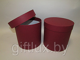 Коробка подарочная круглая "Однотон",15*15 см (Imitlin) бордо