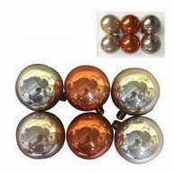 Елочные шары "Ассорти перламутровое, оранжевое, молочное" (набор 6 шт., д=6 см.) арт. 78778