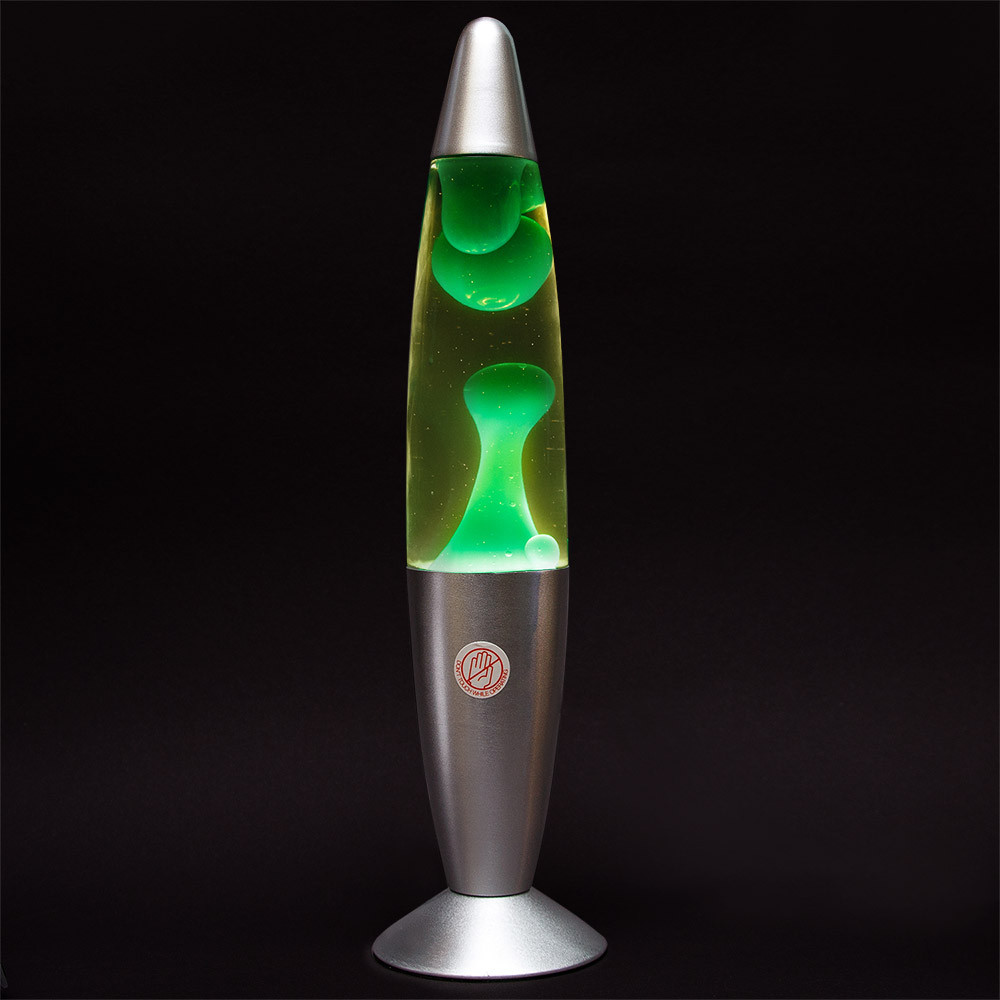 Лава лампа с воском в сером корпусе 35 см Зеленая - фото 2 - id-p90822932