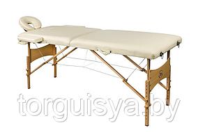 Массажный стол складной 2-х секционный деревянный RS BodyFit, XXL бежевый