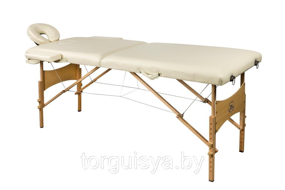 Массажный стол складной 2-х секционный деревянный RS BodyFit, XXL бежевый - фото 1 - id-p111665921