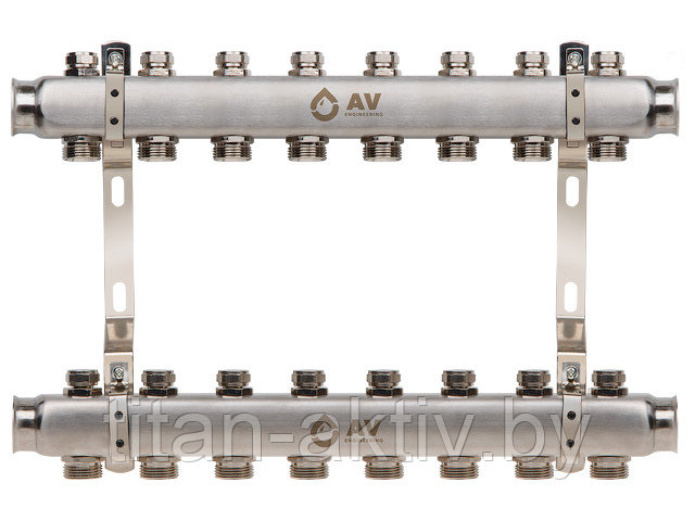 Коллекторная группа AVE162, 8 вых. AV Engineering (PRO серия Для отопления (радиаторы)) - фото 1 - id-p111669857
