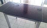 Стол кухонный раздвижной 302Т. Рифленое стекло. Нецарапающаяся поверхность., фото 4