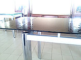 Стол кухонный раздвижной 302Т. Рифленое стекло. Нецарапающаяся поверхность., фото 2