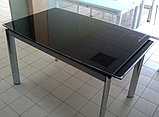 Стол стеклянный  раздвижной В100-86. Обеденный стол трансформер., фото 3