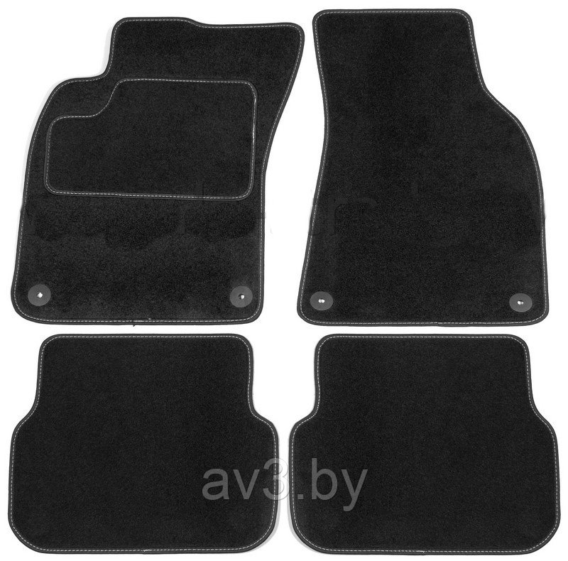 Коврики ВОРСОВЫЕ в салон Audi A6 C6 2004-2011 Черный (Highway)