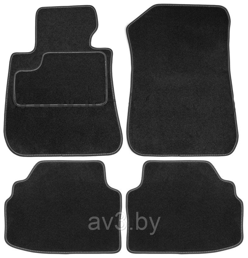 Коврики ВОРСОВЫЕ в салон BMW 3 E90/ E91/ E92/ E93 2005-2011 Черный (Польша, эконом)