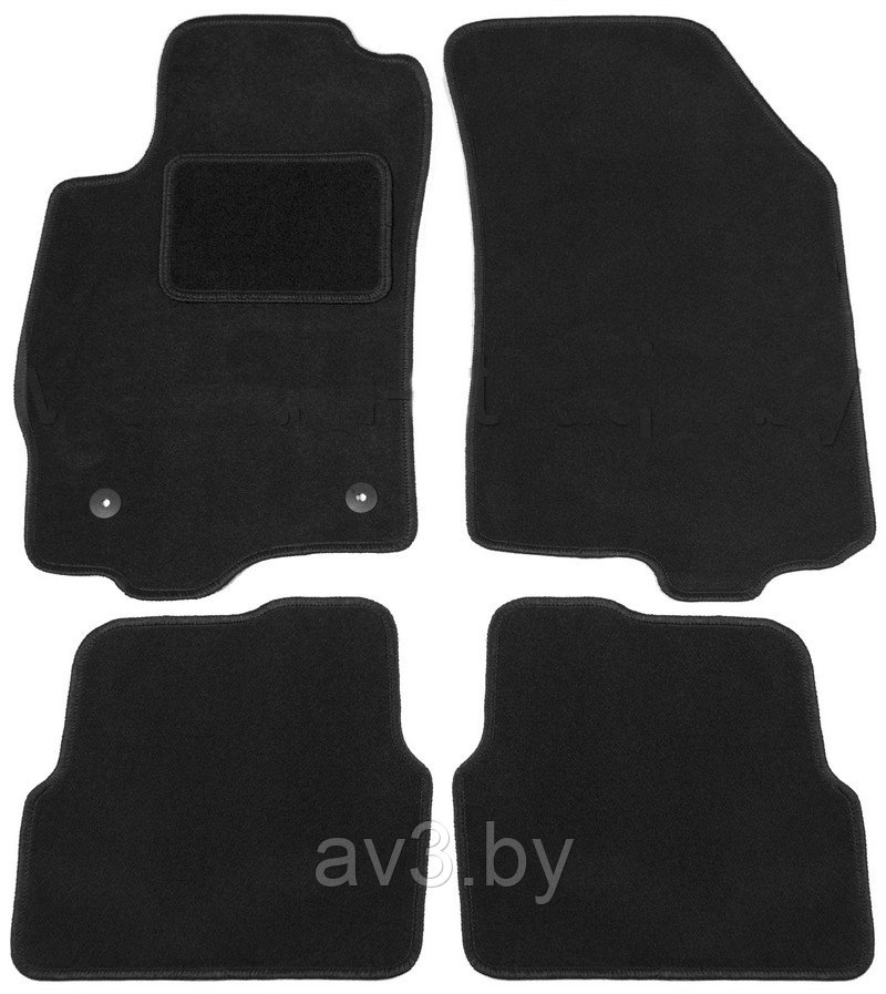 Коврики ВОРСОВЫЕ в салон Chevrolet Aveo 2012- Черный (Польша, эконом)