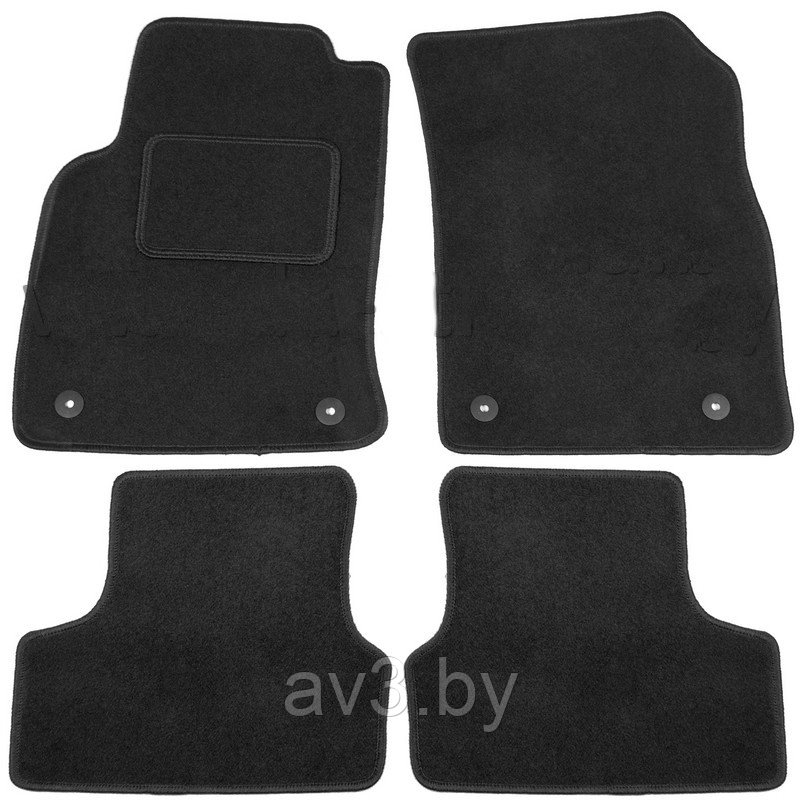Коврики ВОРСОВЫЕ в салон Chevrolet Cruze 1 2009-2013 Черный (Польша, эконом)