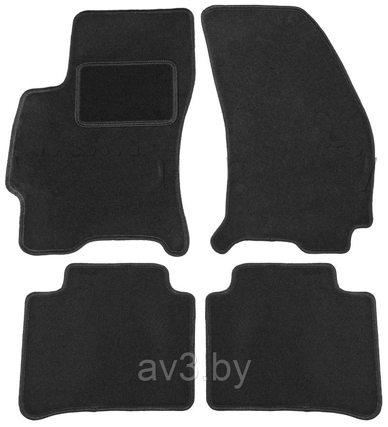 Коврики ВОРСОВЫЕ в салон Ford Mondeo 3 2000-2007 Черный (Польша, эконом)