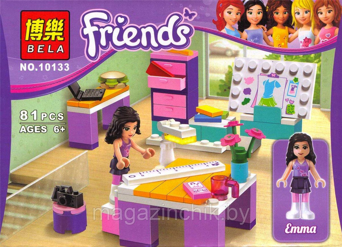 Конструктор 10133 Bela Friends Подружки Дизайн-студия Эммы 81 деталь аналог Лего (LEGO) Friends 3936