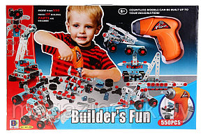 Конструктор Механик 661-302 Builders Fun 550 деталей с шуруповертом на батарейках