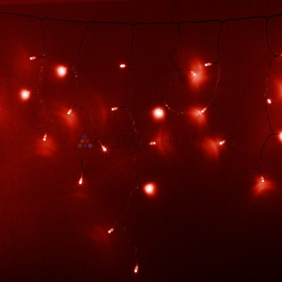 Гирлянда Айсикл (бахрома) светодиодный, 2,4 х 0,6 м, белый провод, 230 В, диоды красные, 76 LED