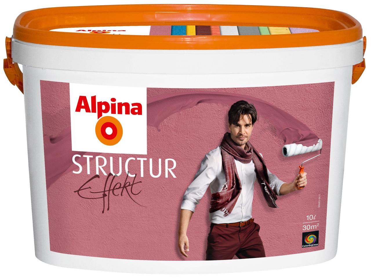 Краска структурная Alpina Effekt Structur Weiss, Эффект Вейс, 10л - фото 1 - id-p111737226
