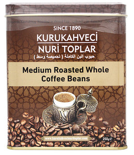 Кофе в зернах Kurukahveci nuri toplar, 250 гр. (Турция)