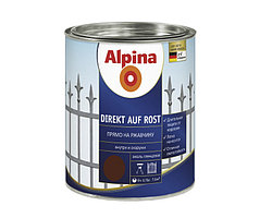 Эмаль алкидная Альпина Директ Оф Рост  Alpina Direkt auf Rost, RAL8011 Темно-коричневый 2,5 л