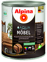 Мебельный лак, Alpina Aqua Moebel, Аква Мебель, шелковисто-матовый  2,5 л, Германия.