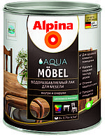 Мебельный лак, Alpina Aqua Moebel, Аква Мебель, глянцевый 750 мл Германия.