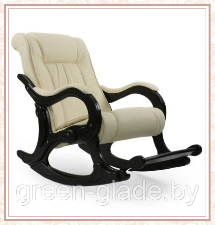 Кресло-качалка с подножкой модель 77 каркас Венге экокожа Дунди-112