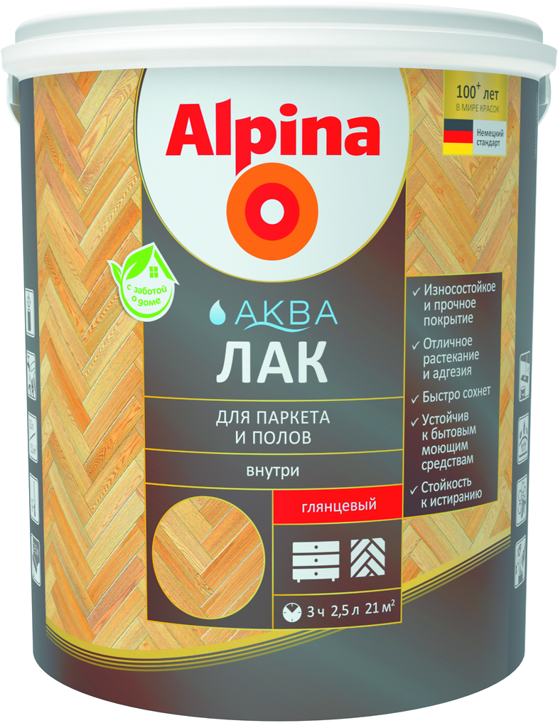 Лак акриловый водно-дисперсионный Alpina Аква Лак для паркета и полов ...