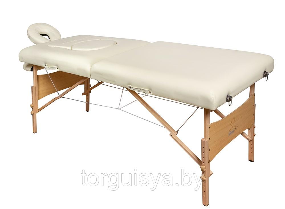 Массажный стол складной 2-х секционный деревянный RS BodyFit XXL, бежевый - фото 1 - id-p111665917