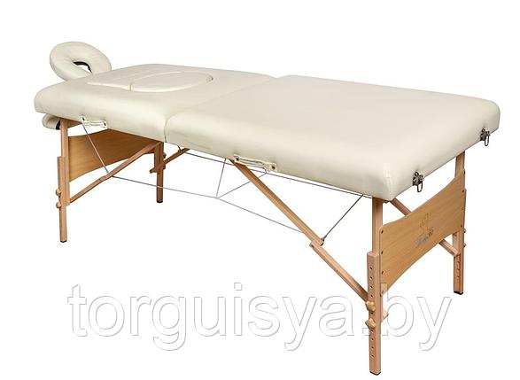 Массажный стол складной 2-х секционный деревянный RS BodyFit XXL, бежевый, фото 2