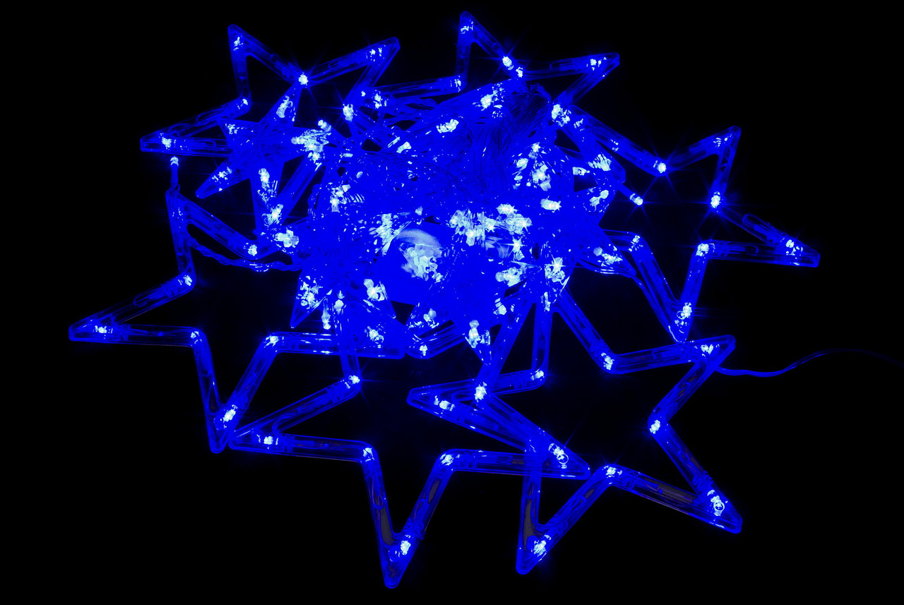 Светодиодная бахрома-звезда Winner Light 2.5*0.95 м синий - фото 2 - id-p111749213