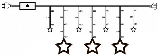Светодиодная бахрома-звезда Winner Light 2.5*0.95 м мульти - фото 4 - id-p111749215