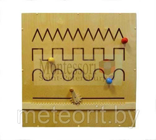 Настенный модуль для упр. в развитии запястья-движение по прорези L70 х B6 х H70 см.