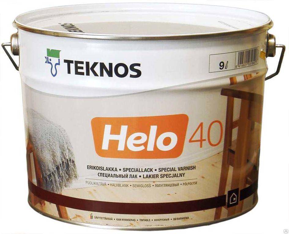 Лак для дерева уретано-алкидный Текнос Хело 40 Teknos HELO 40 Special Semi-Glossy Puolikilt полуглянцевый 9 л - фото 1 - id-p111765039