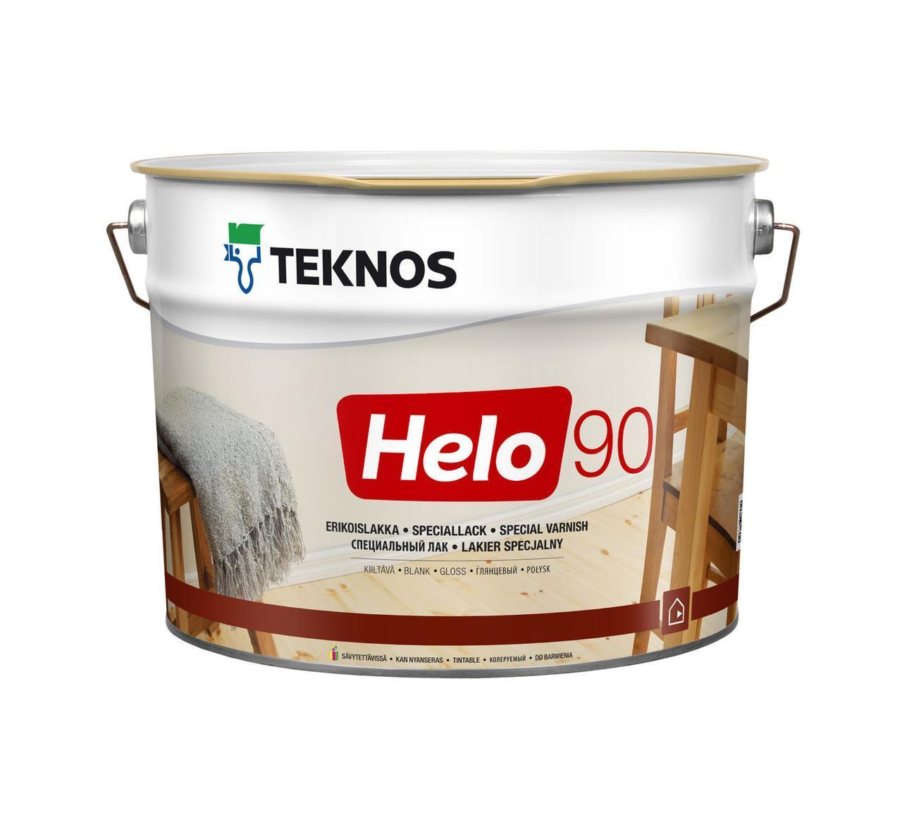 Лак для дерева уретано-алкидный Текнос Хело 90 Teknos HELO 90 Special  Glossy Kiiltava глянец  9 л