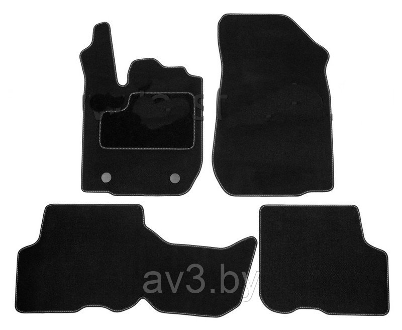 Коврики ВОРСОВЫЕ в салон Renault Logan 2 2013- / Renault Sandero 2 2014- Черный (Польша, эконом)