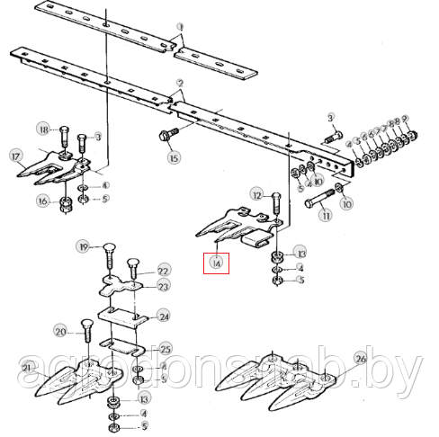 Палец жатки боковой AZ42706