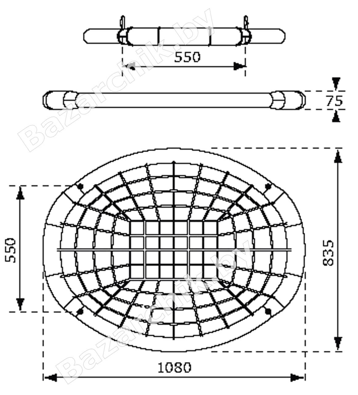 Качели-гнездо KBT OVAL ЗЕЛЕНЫЙ+ЧЕРНЫЙ - веревка - фото 3 - id-p111779180